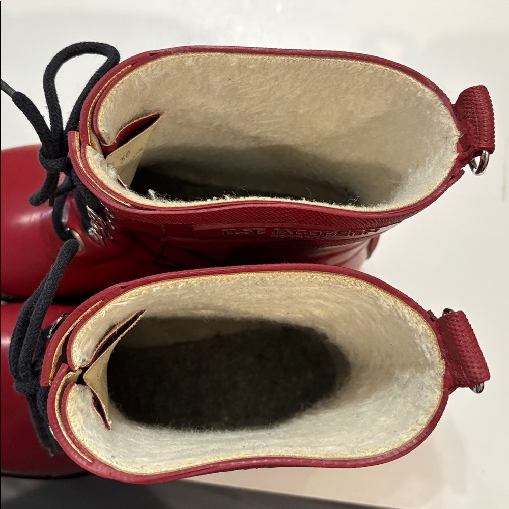 Ilse Jacobsen Cherry Lace-Up Rain Boots Fleece Lined Rubber RUB2 EU 38 - Picture 11 of 16